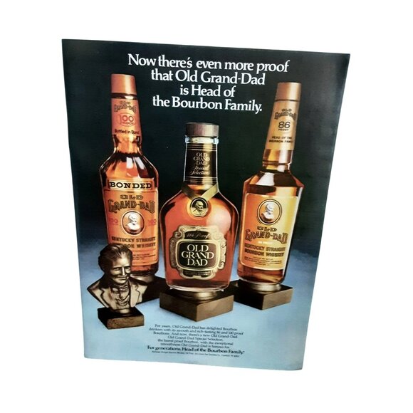 1981 Old Grand Dad Head Of The Bourbon Family Print Ad Vintage - Picture 1 of 1